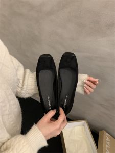 Free Shipping Soft And Comfortable WomenS Spring New Style Slip-On Loafers With A Suede Finish And Shallow Toe