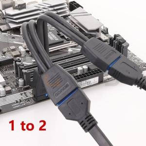 2 cổng USB 3.0 nữ đến 20 đầu pin Bo mạch chủ cáp kết nối nội bộ cổng kép USB 3.0 19 pin Y Cáp chia