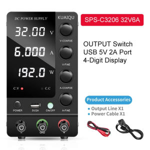 US Plug Kuaiqu Dc Power Supply Short Killer30V 10A Bench Power Supply with OCP Beep USB-CBench Battery Charger Power Supply for Solar BatteryLiFePO4 BatteryLead Acid Battery