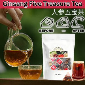 Ginseng Five Treasure Tea Herbal Health Tea Kidney Nourishing Male Tonic Tea Energy Boosting Tea Bags for Adults