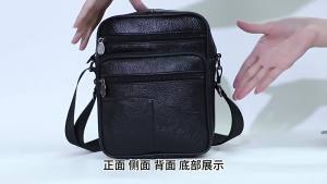 Genuine leather mens crossbody bag vertical vintage shoulder bag large-capacity commuter and business trip shoulder bag casual bag
