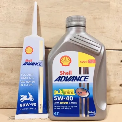 Nhớt xe ga Shell Advance Ultra Scooter 5W40 800ML tổng hợp 100% [Mua 5 tặng 1 phểu]