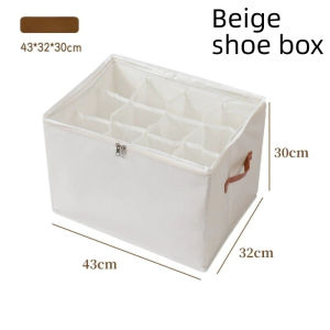 12 Grids Shoe Storage Box Foldable With Lid&Zipper Shoe Organizer Waterproof Storage Box For Clothes