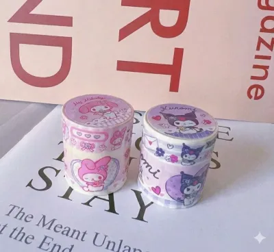 Cute Sanrio PET Washi Tape Roll – Kuromi My Melody Cinnamoroll Decorative Scrapbook Sticker Tape