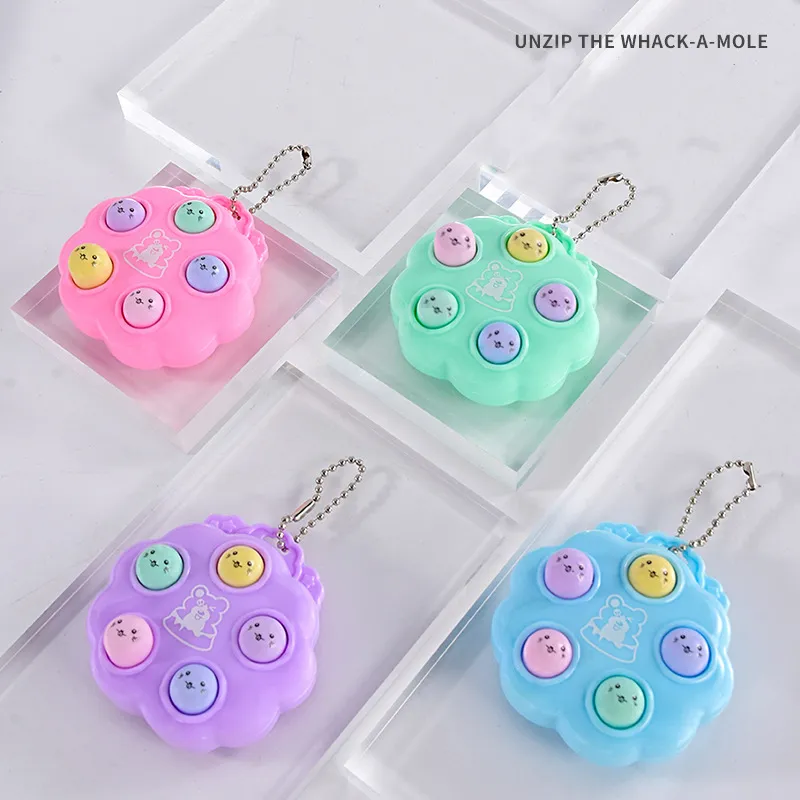 Kawaii Mini Game Toy Keychain Pop it Fidget Toys Simple Dimple Autism Needs  Squishy Stress Reliever Games For Kids
