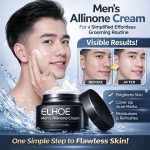 EELHOE Mens BB Cream Concealer Primer/Oil-Free Brightening Cover/Non-Greasy Lightweight Skincare/Natural Tone Up