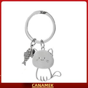 Miễn phí vận chuyển✨ Phim hoạt hình vui nhộn mèo cá Keychain vài người yêu thích thép không gỉ Keyring đáng yêu Mặt dây chuyền Móc Chìa Khóa Ngày Valentine quà tặng trang sức