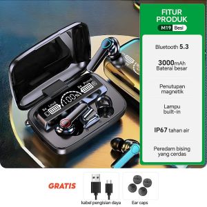 TWS M19/M30/ F9-5 Headset Bluetooth 3000mAh Power Bank TWS with Mic 10D Bass Stereo Handset Waterproof Earbud 5.3 Wireless Earphone Henset