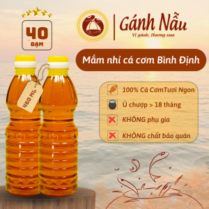 Nước mắm nhỉ nguyên chất cá cơm truyền thống Bình Định combo 2 chai thượng hạng độ đạm 40 (2 chai x 460ml )