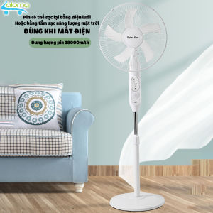 [BH 1 năm] Quạt sạc tích điện năng lượng mặt trời SolarFan sử dụng liên tục 8-10 tiếng tiện dụng khi mất điện