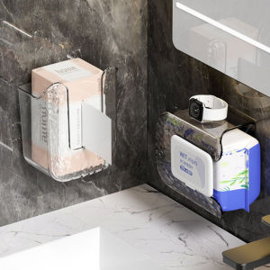 Rectangular Tissue Box Wall Mounted Tissue Storage Box For Bathroom Dust-Proof Napkin Box Toilet Paper Storage Case