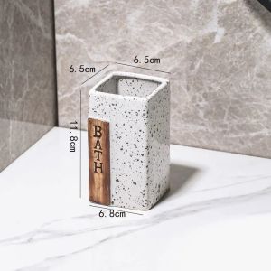 1pc Ceramic Toothbrush Holder Toothbrush Cup Ceramic Household Washing Tools Toothbrush Debris Rack Bathroom Accessories
