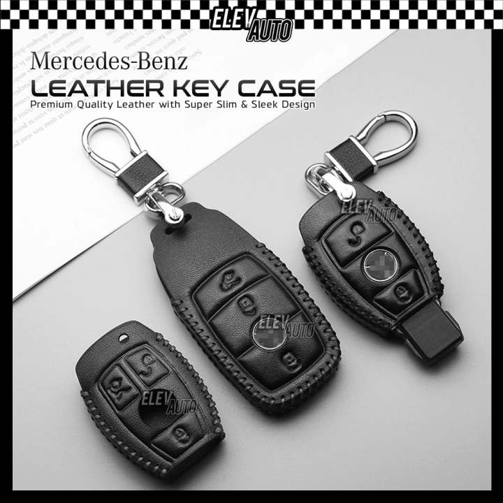 Mercedes Benz Leather Car Key Remote Cover Casing Holder Case Mercedes