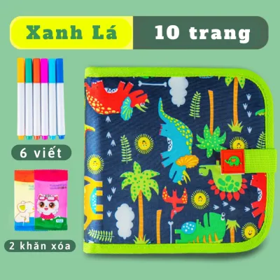 Sách Vẽ Tô Màu Xóa Được Kèm Bút Màu Cho Bé 10 Trang Với 6 Màu Đồ Chơi Montessori Tranh Vẽ Tô Màu Cho Bé - Lana Queen