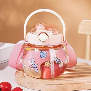 La Cucina 750ml Newest Style Coffee Brown Belly Cup Bear Straw Drinking Bottle BPA FREE Anti-Spill Anti-Shatte