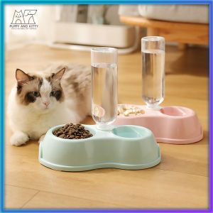 Pet Bowl Cat Bowl Dog Bowl 2 in 1 Food Bowl Drinking Bottle Set Puppy Kitty Food Bowls Water Bowl