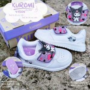 (ฟรี!! บิลเลิก รร.) รองเท้านักเรียน ผ้าใบเด็กเล็ก รุ่น Y888 ลาย คุโรมิ Kuromi Y-ROON (วัยรุ่น)