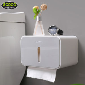 ECOCO Toilet Paper Roll Holder Wall Mounted Bathroom Tissue Box Punch Free Waterproof Storage Accessories Home2026