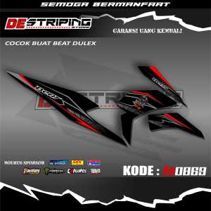 LA0869 Sticker Striping Variasi Motor Honda Beat New Deluxe Beat Street Semifull Design Terbaru Beat New Free Stiker