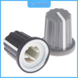 【E-WOITD】 5pcs Rubber Half SHAFT KNOB Potentiometer Encoder KNOB 270องศา D-shaped