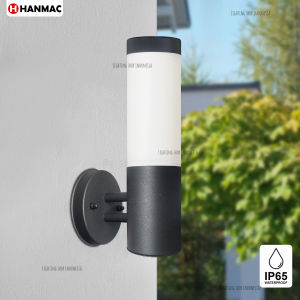 Lampu dinding taman stainless outdoor hitam susu teras pagar minimalis waterproof IP65 wall lamp light