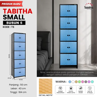 LEMARI PAKAIAN SUSUN 3 KUNCI KACA TABITHA [TABBOX]