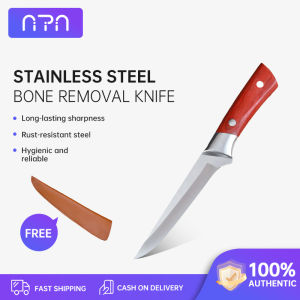 Nipiin Japanese Meat Knife Chef Knife Boning Knife Mongolian Stainless Steel Kitchen Knife With Leather Cover