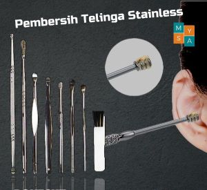 MYSA Pembersih Telinga Set 6 pcs Casing Stainless Korek Kuping Stanles
