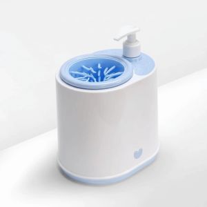 SKINJOY Detachable Automatic Pet Foot Washer 2 in 1 Silicone Electric Dog Paw Cleaner Pet Paw Clean Brush with Soap Dispenser Pet Paw Washing Cup Dog Cat Paw Care
