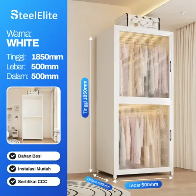 Lemari Wardrobe Besi Pakaian Lemari Gantungan Pakaian Full Besi Lemari Baju Aesthetic