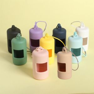 ANANAA Plastic Cylinder Poop Bag Dispenser Solid Color Lightweight Pet Waste Carrier Durable Pet Garbage Bag Dispenser For Dog Walking