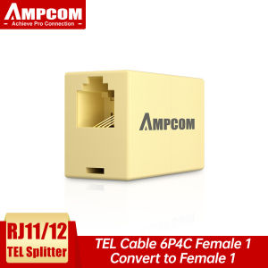 AMPCOM RJ11 Telephone Converter RJ-11 Classic 6 Pins Female 1 to 3 & 4 Telephone Phone Cable Line Splitter Adapter