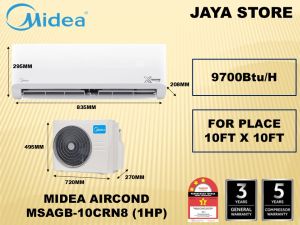 Midea Xtreme Cool R32 Non-Inverter Air Conditioner { MSAGB-10CRN8(1HP) / 13CRN8(1.5HP) / 19CRN8(2HP) / 25CRN8(2.5HP) }