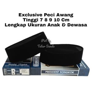 Peci Kopiah Songkok Hitam Polos Ac Nasional Awang Size Ukuran Anak Dewasa Tinggi 7 8 9 10 Cm Ukuran No 2 3 4 5 6 7 8 9 10