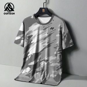 【Oufisun】2025 Badminton Shirt Quick Dry T Shirt Men Running T Shirt Tops Gym T Shirt For Men Running Shirt