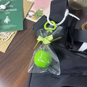 Ocshean quả táo dễ thương Keychain quyến rũ cho các cặp vợ chồng túi thời trang mặt dây chuyền với thiết kế nơ món quà hoàn hảo cho sinh viên và bạn bè