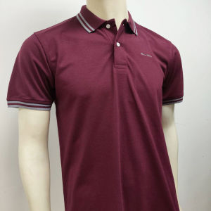 Alain Delon Polo เสื้อโปโล สีพื้น ผู้ชาย แต่งแขน และปก ไม่มีกระเป๋าที่อก รุ่น SSK016-1 ( มี 3สี )