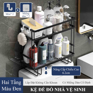 Kệ gác bồn cầu HOMELOVE Kệ sắt để trên nắp bồn vệ sinh kệ đựng đồ nhà tắm để vật dụng nhà vệ sinh 1 tầng 2 tầng