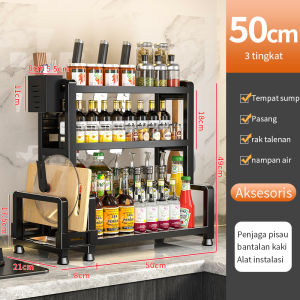 Rak Bumbu Dapur Stainless Steel Rak Dapur Serbaguna