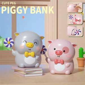 ANGCHI พร้อมสวิตช์กุญแจ กระปุกออมสินรูปการ์ตูน รูปหมู ไม่แตกหักง่าย ตู้เซฟรูปหมู เหรียญรูปหมูแบบประหยัด จุได้มาก กล่องเงินเด็ก ผู้ใหญ่/หญิง/ชาย