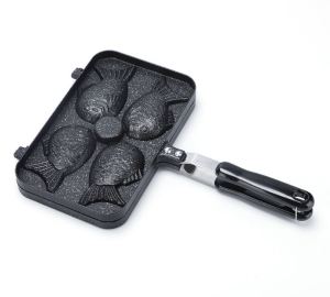 กระทะทำ วาฟเฟิลฮ่องกง ใช้กับเตาแก็ส รูปปลา 4 ตัว