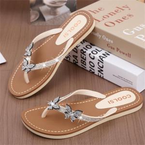 Womens Fashion Korean Style Butterfly Flip Flops Outdoor Flat Sandals Design Versatile Comfortable Casual Sandals 068523
