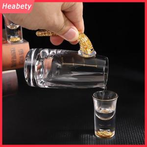 Heabety Sang trọng pha lê thủy tinh Vodka thủy tinh Sake Shochu Thanh thủy tinh rượu mùi đôi đáy vàng lá thủy tinh cốc trà quà tặng cao cấp rượu mạnh