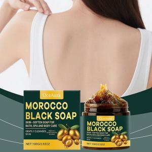 Moroccan Black Soap Deep Cleansing Gentle Care Moisturizing Body Soap with Olive & Argan Oil for Soft Smooth Skin 100g2026