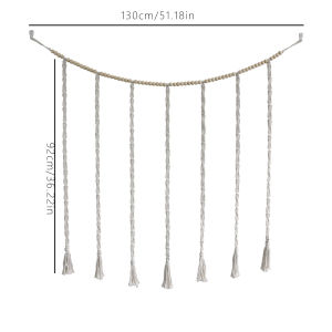 Macrame Hanging Photo Display Wall Decor Boho Wooden Beads Garland Picture Frame Holder with 30 Clips Bedroom Living Room Gifts2026