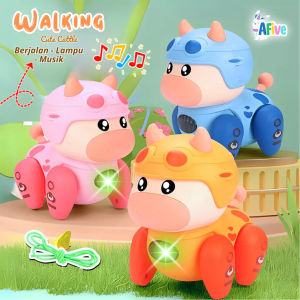 [AFive] Robot Sapi Berjalan Mainan Lampu Gerak Seru Anak Interaktif Kembangkan Motorik Anak