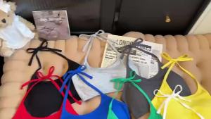 Shipped from China [2025] Halter Neck Beauty Back Camisole Inner Wear Base Shirt Small Chest Gathering Student Girl Vest Wireless Bra Wrap Chest Tube Top