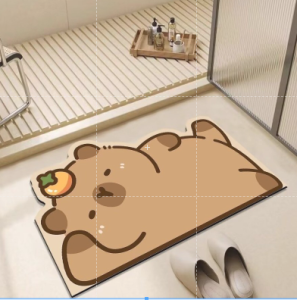 พร้อมส่ง🔥Kapibaraพรมเช็ดเท้า แผ่นดูดซับโคลนไดอะตอมพรมห้องน้ำหนัง แห้งง่ายไดอะตอมไมต์ดูดน้ำดีพรมกันลื่น