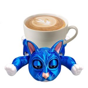 Vui mèo Coaster giảm căng thẳng đồ chơi trang trí để bàn Coaster sáng tạo mở mắt miếng lót cốc lâu dài