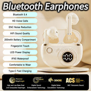 BONINE Earbuds High Quality Wireless Headphones Semi-in-ear TWS Bluetooth Earphones 28H Playtime ENC Noise Cancelling Hands-free Headset